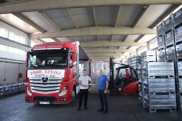 3000. truck with our products leaving our production site.